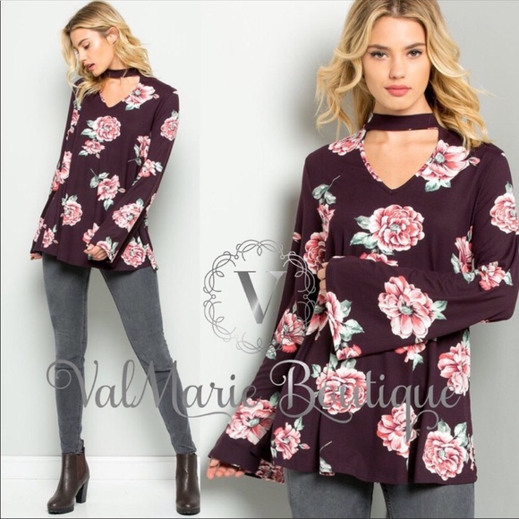 ValMarie Tops - Soft brushed plum ultra soft choker top